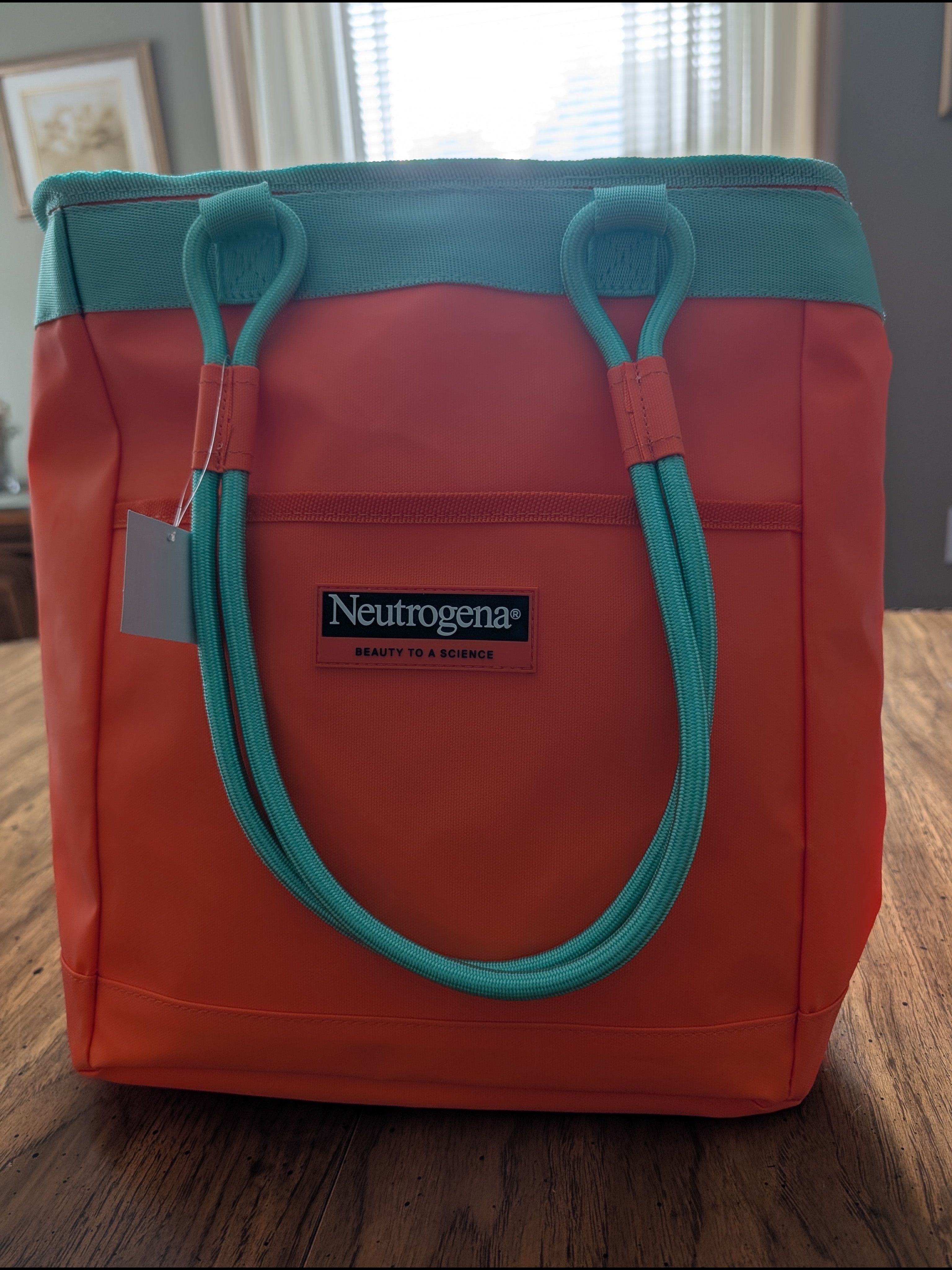 Neutrogena Orange  Teal Insulated Tote Bag